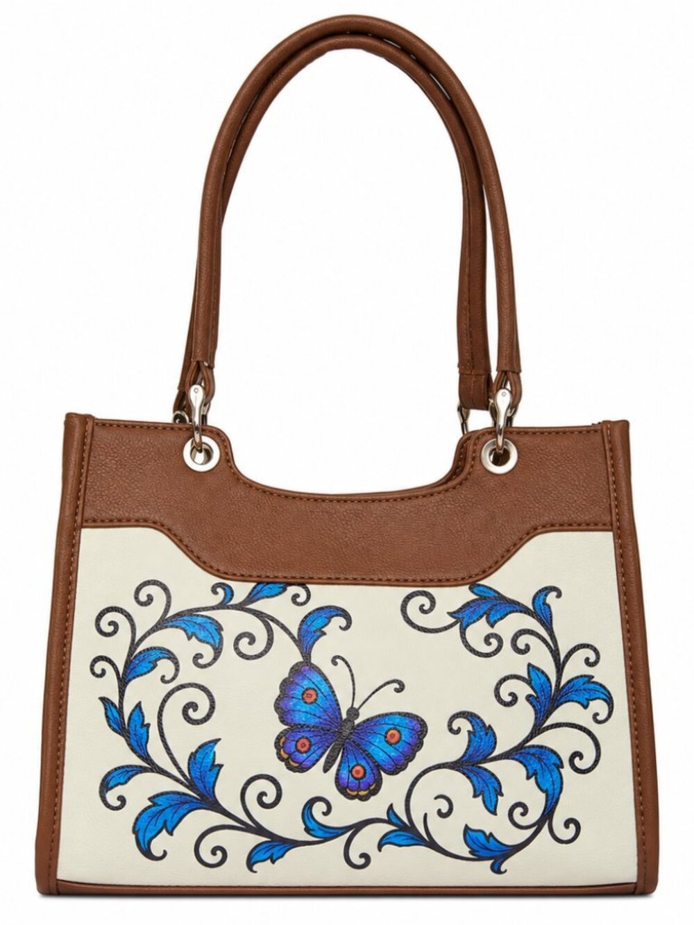 Vegan Leather Printed Top Handle Satchel Bag for Women, Crossbody Bag- Daily Use